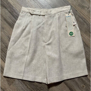 Vtg Kay Warner by Jose Pleated Dress Shorts Beige Size 10 NWT Rayon 90s